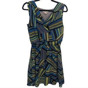 Banana Republic Women’s Abstract Pattern Sleeveless Dress 💙💚 Size 6